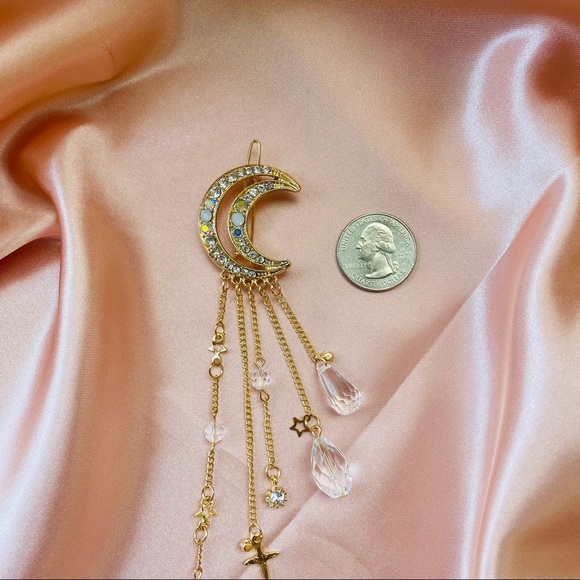 💕Last one Moon Dangle Crystal Hair Clips - Picture 8 of 10